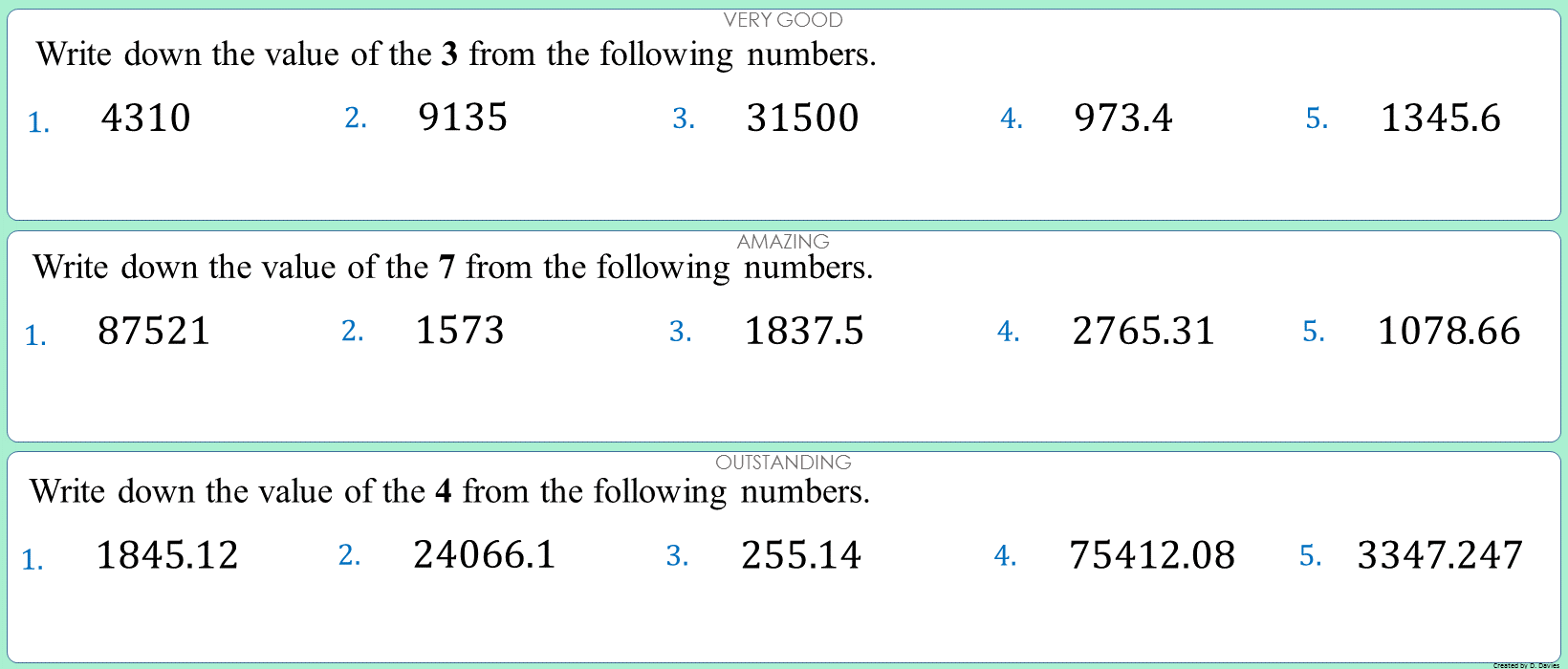 what is the place value of 8 in 185 in maths